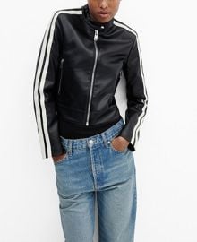 MANGO Womens Faux-Leather Biker Jacket - Macys at Macys