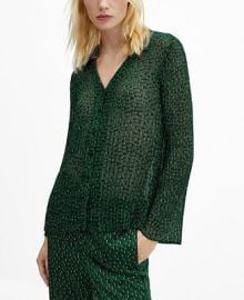 MANGO Womens Printed Flowy Shirt - Macys at Macys