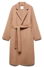 MANGO Wool Blend Wrap Coat at Nordstrom