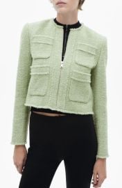 MANGO Zip-Up Tweed Jacket at Nordstrom