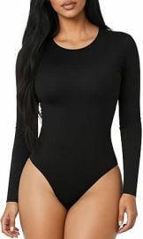 MANGOPOP Round Neck Short Sleeve Long Sleeve Bodysuits for Women Basic Body Suit Shirts Tops at Amazon