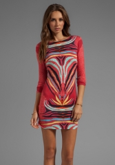 MARA HOFFMAN Scoop Back Mini Dress in Phoenix Red at Revolve