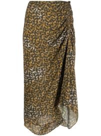 MARANT TOILE Azaria floral-print Draped Skirt Green at Farfetch