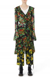 MARC JACOBS Fruit Print Ruffle Wrap Dress at Nordstrom