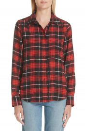 MARC JACOBS Plaid Print Silk Shirt at Nordstrom