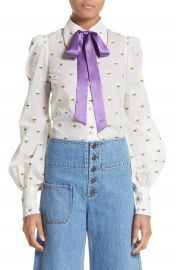 MARC JACOBS Rose Fil Coup   Bishop Sleeve Blouse at Nordstrom