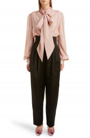 MARC JACOBS Tie Neck Lam   Blouse   Nordstrom at Nordstrom