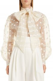 MARC JACOBS Tie Neck Polka Dot Silk Blouse   Nordstrom at Nordstrom