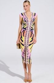 MARIA PRINTED MIDI DRESS AKIRA at Akira