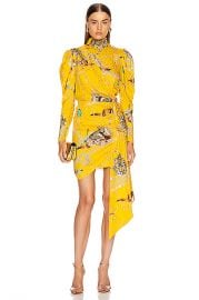 MARIANNA SENCHINA Leopard Print Mini Dress in Yellow   FWRD at Forward