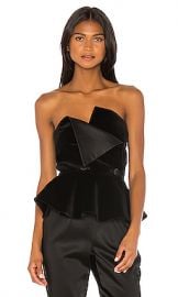 MARIANNA SENCHINA Peplum Blouse in Black from Revolve com at Revolve