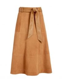 MARTINE BELTED SUEDE MIDI SKIRT at Alice + Olivia