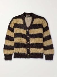 MASTERMIND WORLD Oversized Striped Fringed Knitted Cardigan for Men MR PORTER at Mr Porter