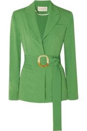 MAT  RIEL - Belted jacquard blazer at Net A Porter