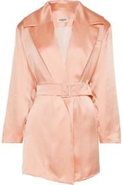 MAT  RIEL - Belted silk-satin blazer at Net A Porter