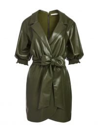 MAUREEN VEGAN LEATHER MINI DRESS at Alice + Olivia