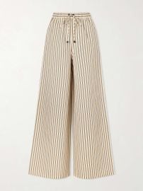 MAX MARA Striped cotton and silk-blend pants at Net a Porter