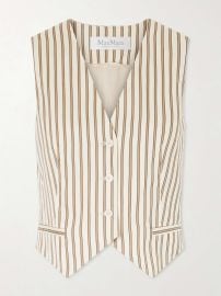 MAX MARA Striped cotton and silk-blend poplin vest at Net a Porter