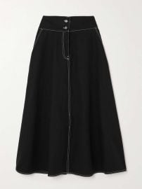 MAX MARA Yamato cotton and linen-blend midi skirt NET-A-PORTER at Net a Porter