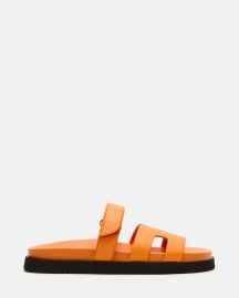 MAYVEN Orange Leather Flatform Slide Women39s Sandal Steve Madden at Steve Madden