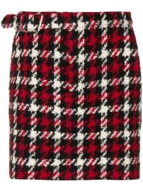 MCQ ALEXANDER MCQUEEN HOUNDSTOOTH MINI SKIRT - RED at Farfetch