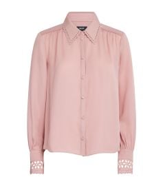 MEEM Pink Silk Broderie Anglaise-Trim Shirt Harrods US at Harrods