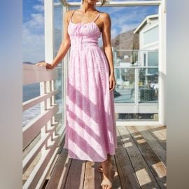 MELLODAY Dresses Melloday Light Pink Off The Shoulder Eyelet Maxi Dress Poshmark at Poshmark