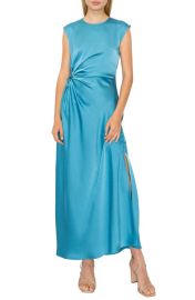 MELLODAY Side Ruched Satin Dress at Nordstrom