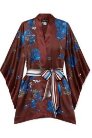 MENG - Floral-print silk-satin kimono at Net A Porter