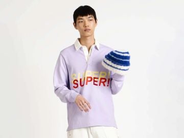MENS 39SUPER SUPER39 RUGBY POLO TOP IN PURPLE in PURPLE JO0288PG1938700XS JW Anderson US at JW Anderson