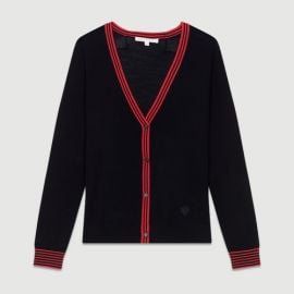 MERINA Fine knit merino wool cardigan at Maje