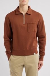 MERZ B SCHWANEN Quarter Zip Organic Cotton Sweatshirt at Nordstrom