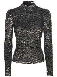 METALLIC SEQUINED TURTLENECK TOP at Luisaviaroma