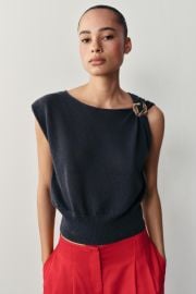METALLIC TRIM KNIT TOP at Zara
