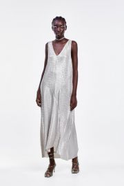 METALLIC WRINKLE LOOK DRESS at Zara