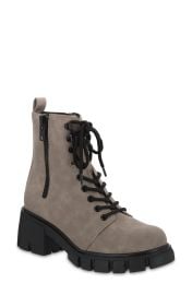 MIA Skailar Faux Suede Combat Boot in Cognac Bru  at Nordstrom