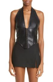 MIAOU Mara Faux Leather Corset Halter Top at Nordstrom