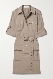 MICHAEL KORS COLLECTION Belted stretch organic cotton-poplin mini shirt dress NET-A-PORTER at Net a Porter