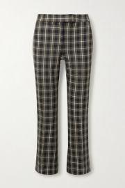 MICHAEL Michael Kors - Cropped checked cotton-blend flared pants at Net A Porter