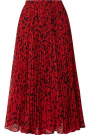 MICHAEL Michael Kors - Pleated printed fil coup   georgette midi skirt at Net A Porter