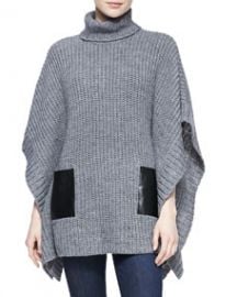 MICHAEL Michael Kors  Leather-Pocket Knit Poncho at Neiman Marcus