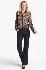 MICHAEL Michael Kors Colorblock Leopard Print Blouse at Nordstrom