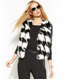 MICHAEL Michael Kors Faux-Fur Houndstooth Vest - Jackets and Blazers - Women - Macys at Macys