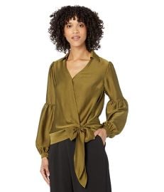 MICHAEL Michael Kors Hammered Stain Wrap Top  com at Zappos