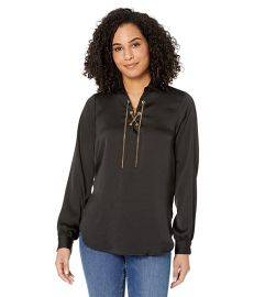 MICHAEL Michael Kors Lace-Up Chain Top com at Zappos