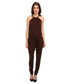 MICHAEL Michael Kors Matte Jersey Halter Jumper Chocolate at 6pm