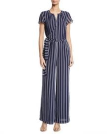 MICHAEL Michael Kors Mega Railroad Striped Jumpsuit at Neiman Marcus