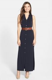 MICHAEL Michael Kors Sleeveless Maxi Shirtdress  Petite at Nordstrom