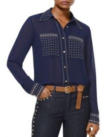 MICHAEL Michael Kors Studded Button-Down Shirt Women - Bloomingdale s at Bloomingdales