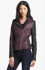 MICHAEL Michael Kors Two Tone Washed Leather Jacket at Nordstrom